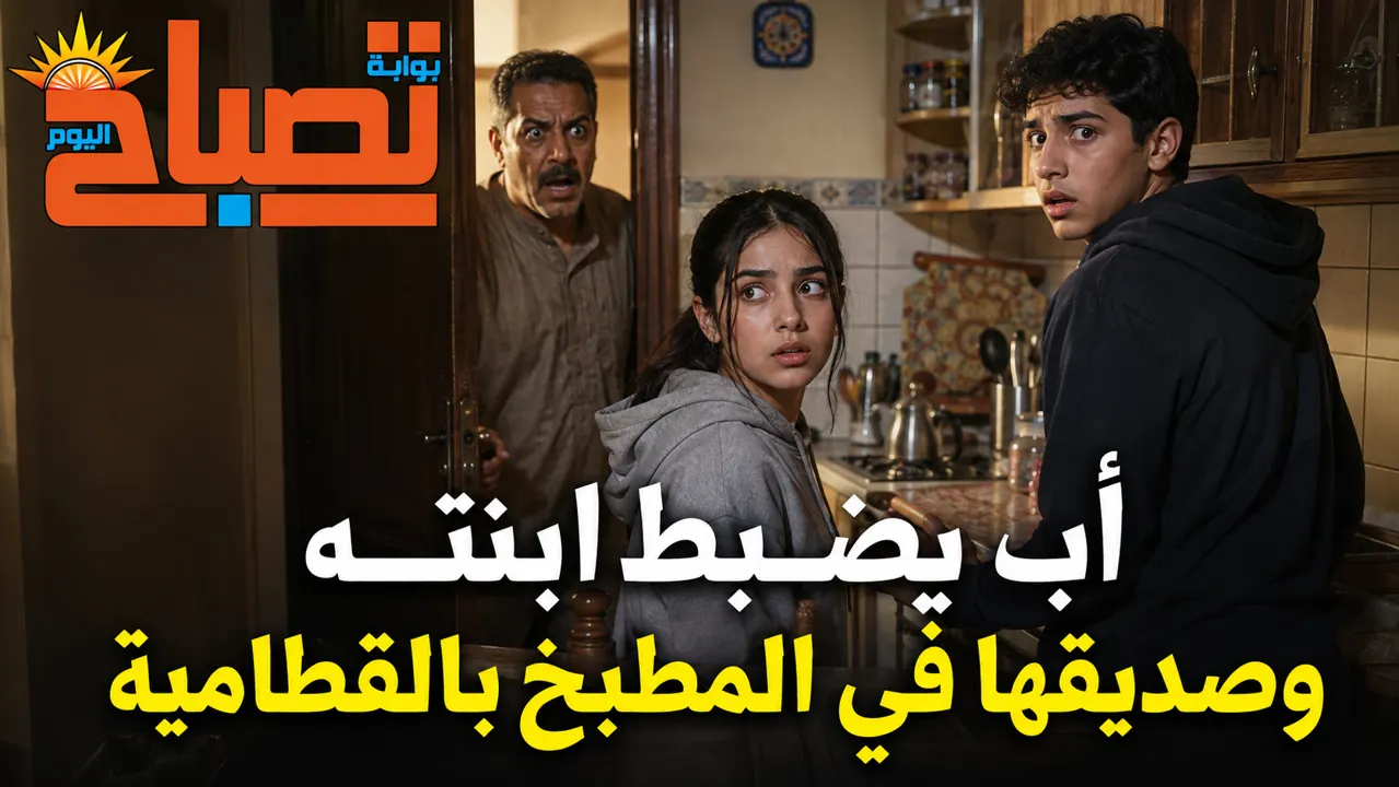 اب يضبط ابنتة وصديقها في المطبخ