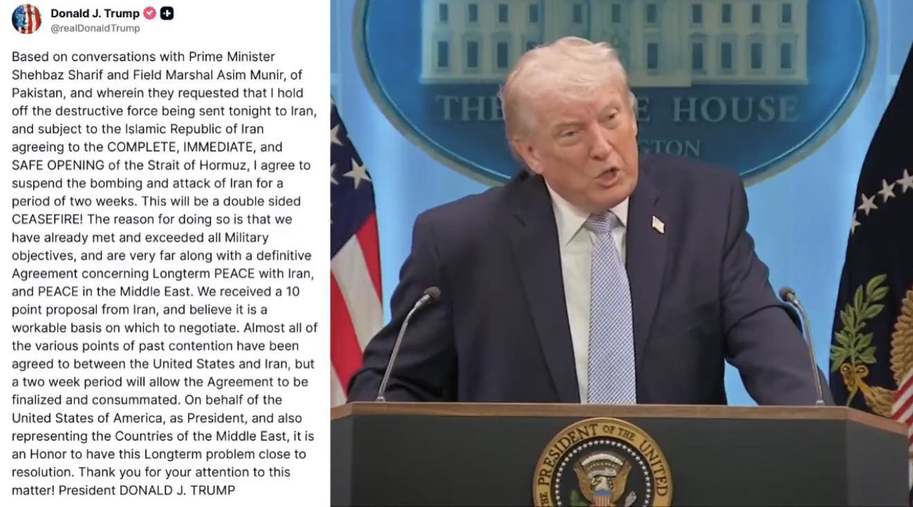 ترامب يعلن هدنة مفاجئة مع إيران لمدة أسبوعين.. اتفاق قريب ينهي أزمة هرمز