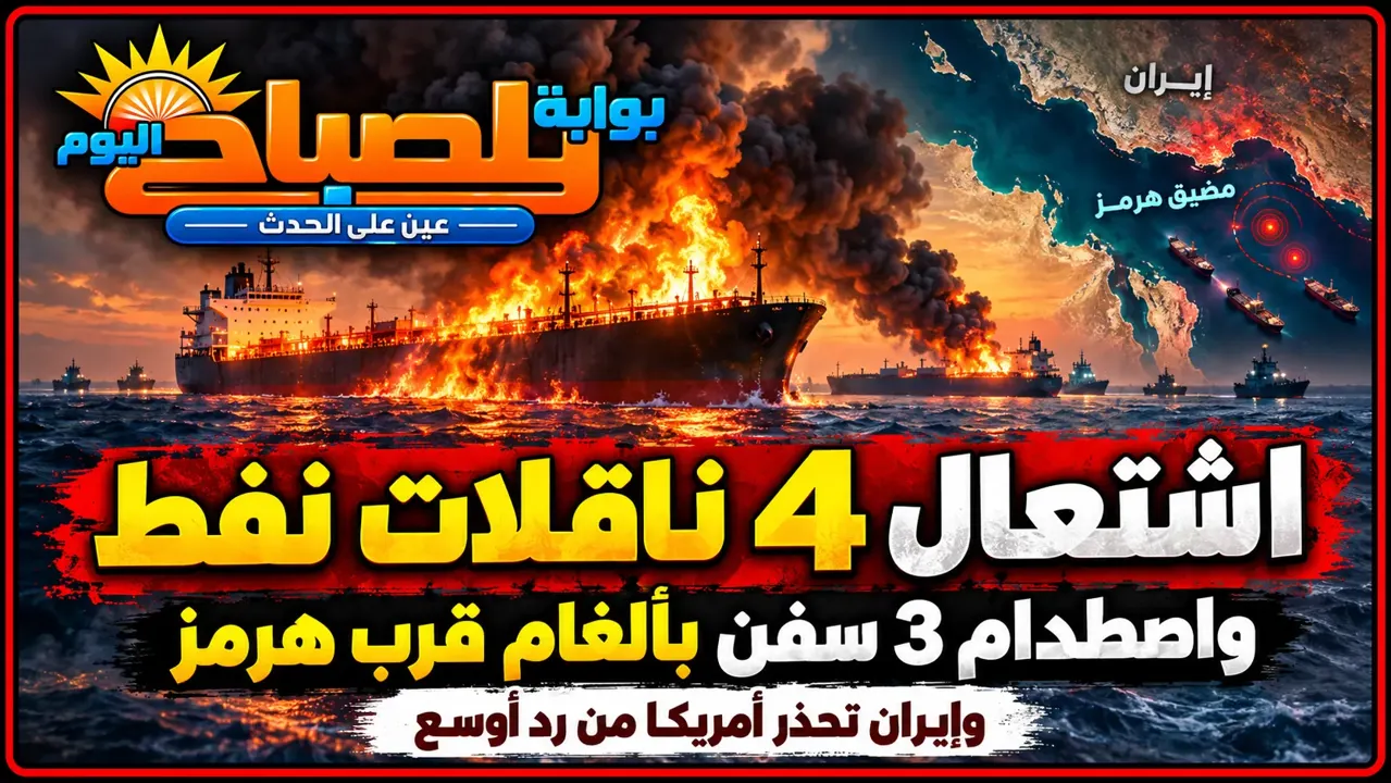 اشتعال 4 ناقلات نفط في مضيق هرمز