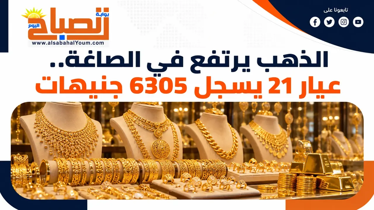 أسعار الذهب في محلات الصاغة اليوم.. عيار 21 يرتفع 25 جنيهًا بمنتصف التعاملات