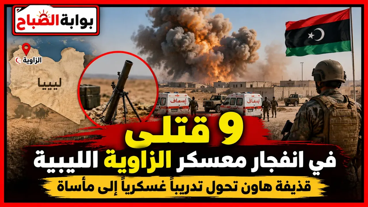 مقتل 9 عناصر أمن في انفجار معسكر الزاوية الليبية.. تفاصيل حادث قذيفة الهاون