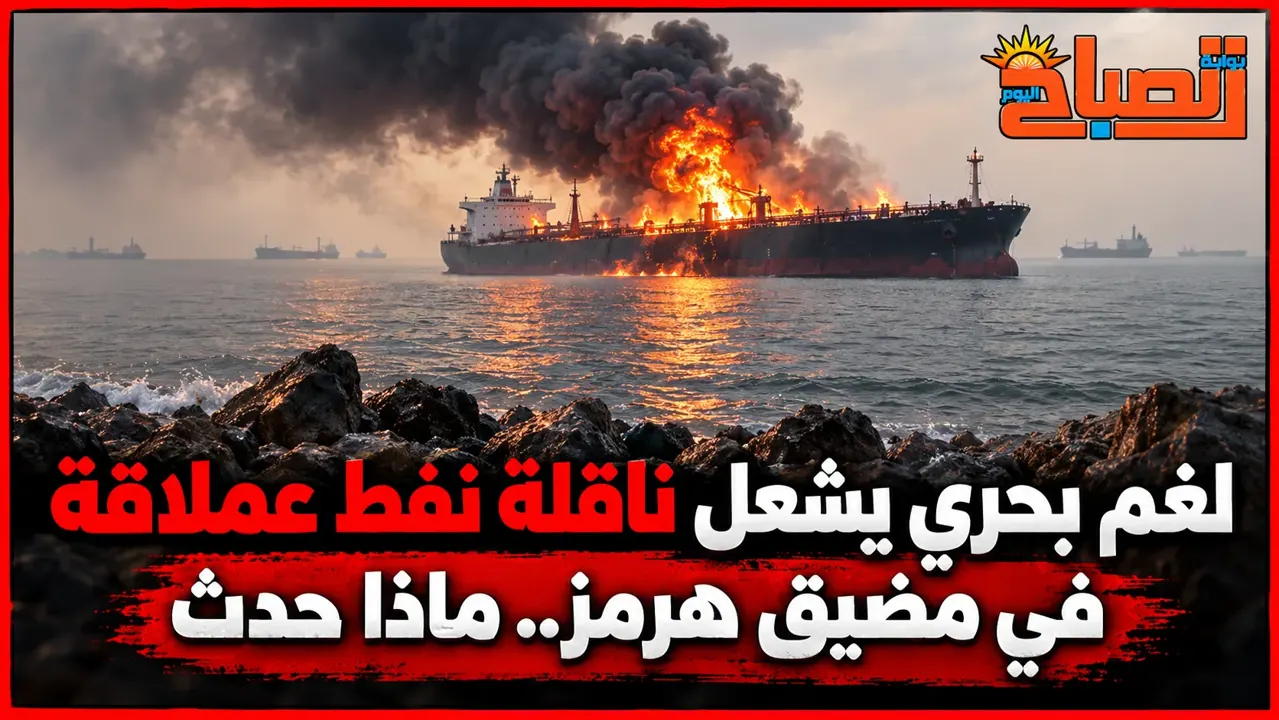 لغم بحري يشعل ناقلة نفط عملاقة في مضيق هرمز.. ماذا حدث