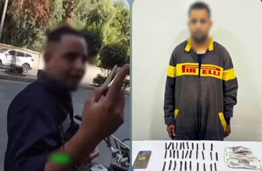المتهم في الفديو وبعد القبض علية
