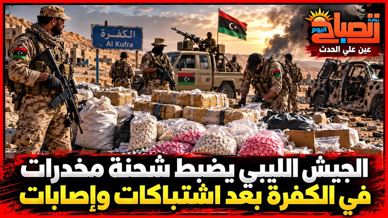 بالصور :ضبط 1.3 مليون حبة مخدرة في ليبيا.. اشتباكات مسلحة وإصابة 3 جنود