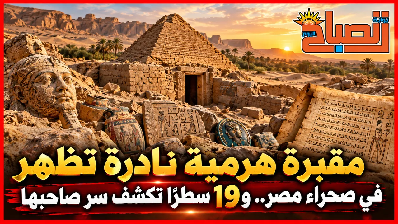 مقبرة هرمية في صحراء مصر 