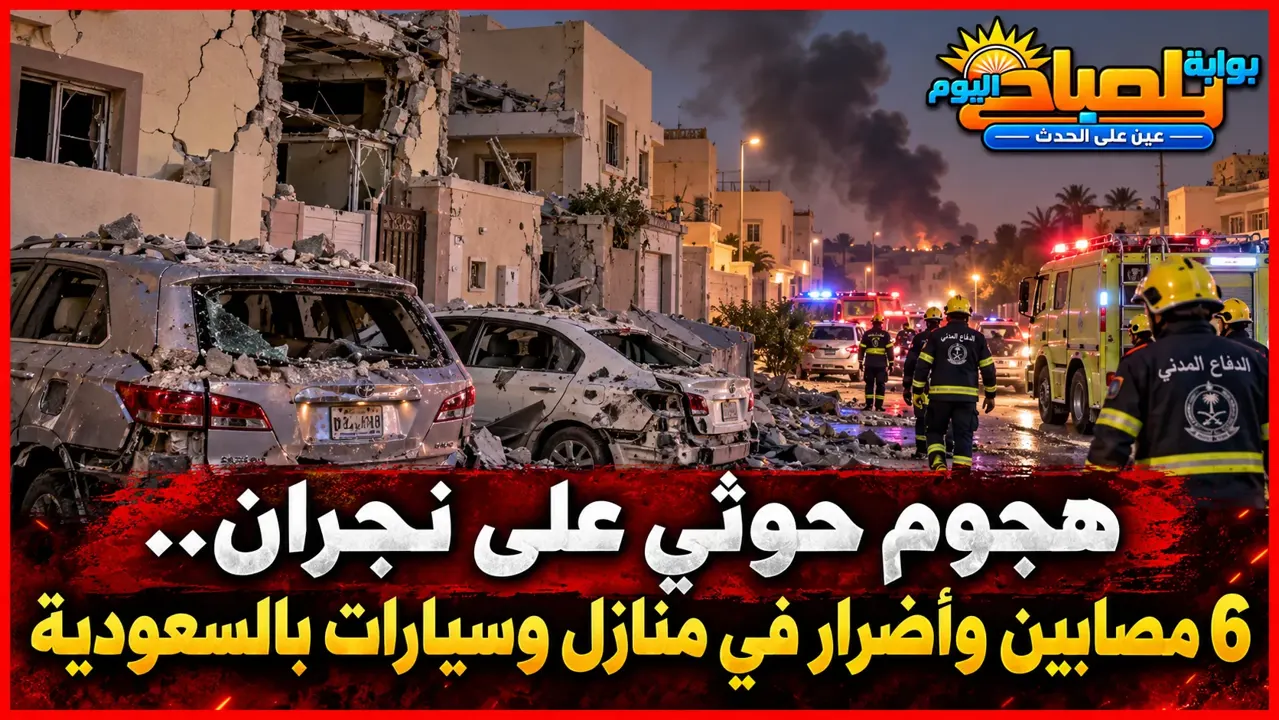 هجوم حوثي على نجران السعودية.. إصابة 6 مواطنين وتضرر منازل وسيارات
