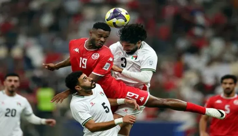 من مباراة فلسطين وسوريا