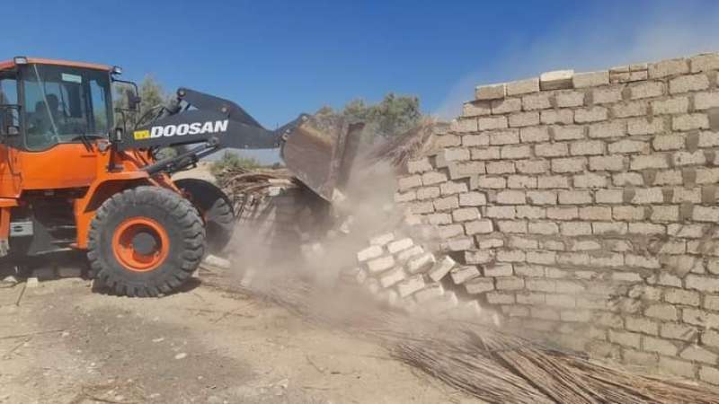 أزالة ٢٦حاله تقنين بقرية منشية النوبة و العديسات قبلي والطود على مساحة 57748.93 متر مربع بالطود بالأقصر