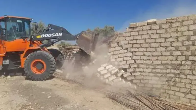 أزالة ٢٦حاله تقنين بقرية منشية النوبة و العديسات قبلي والطود على مساحة 57748.93 متر مربع بالطود بالأقصر
