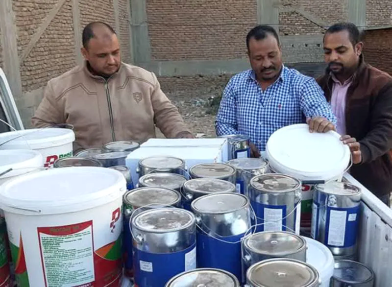 ضبط نصف طن دهانات مجهولة المصدر في الأقصر