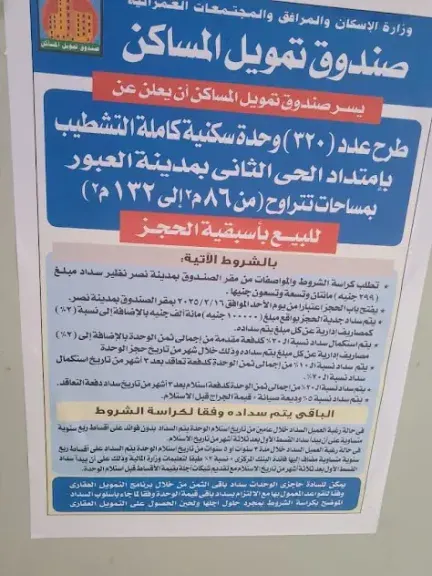 فرصة مميزة للراغبين في امتلاك شقة  من صندوق تمويل المساكن -تعرف علي التفاصيل