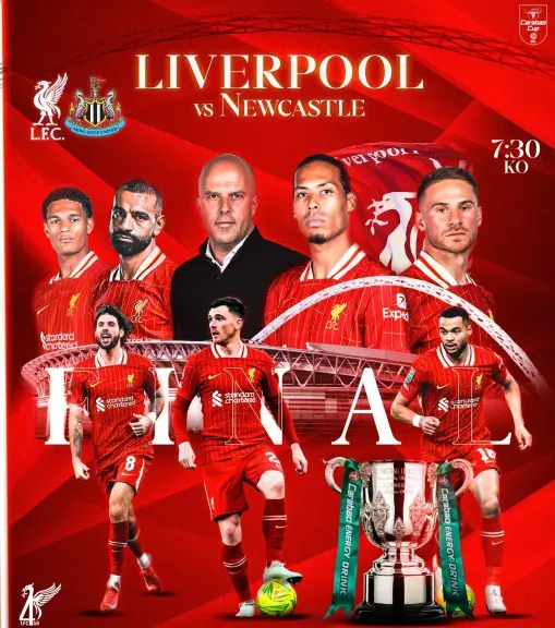 ليفربول يواجه نيوكاسل في نهائي كأس الرابطة الإنجليزية 2025.. قمة نارية لحسم اللقب! (1) ليفربول يواجه نيوكاسل في نهائي كأس الرابطة الإنجليزية 2025.. قمة نارية لحسم اللقب! (1)