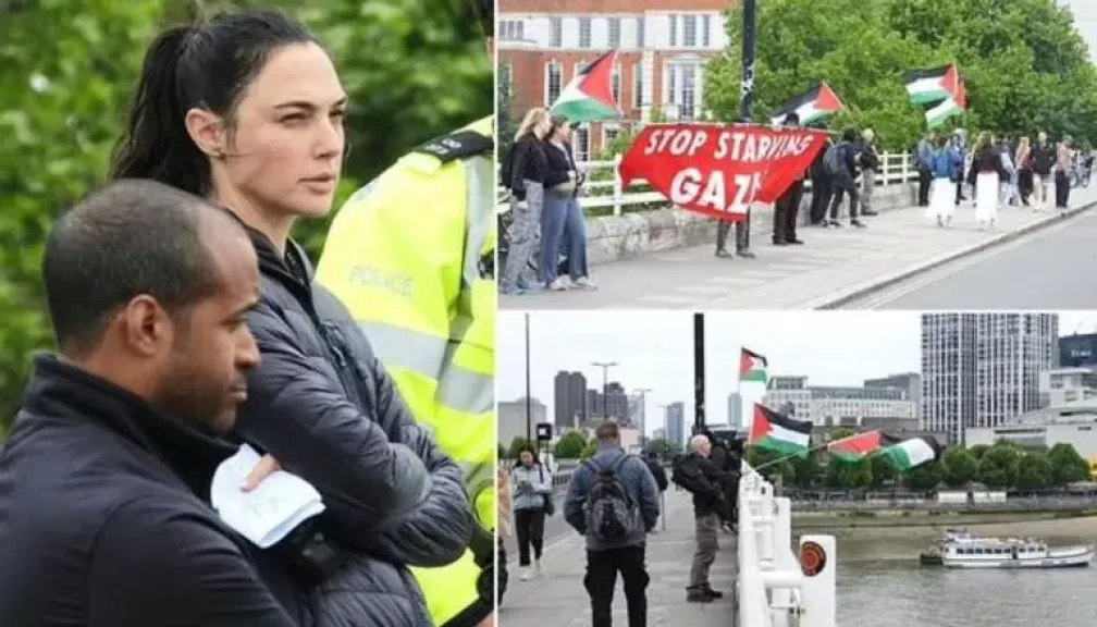 احتجاجات مؤيدة لفلسطين  في لند توقف تصوير فيلم غال غادوت  بسبب دعمها للاحتلال الأسرائيلي