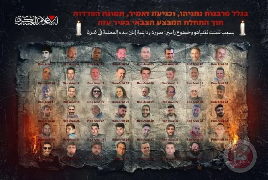 كتائب القسام تنشر صورة وداعية للأسرى الإسرائيليين وتحذر من عملية برية في غزة