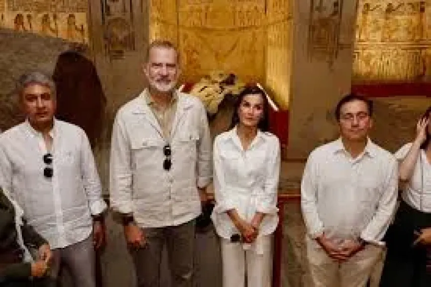 ملك إسبانيا يقع في غرام الملوخية بالصعيد الجواني خلال زيارته للأقصر