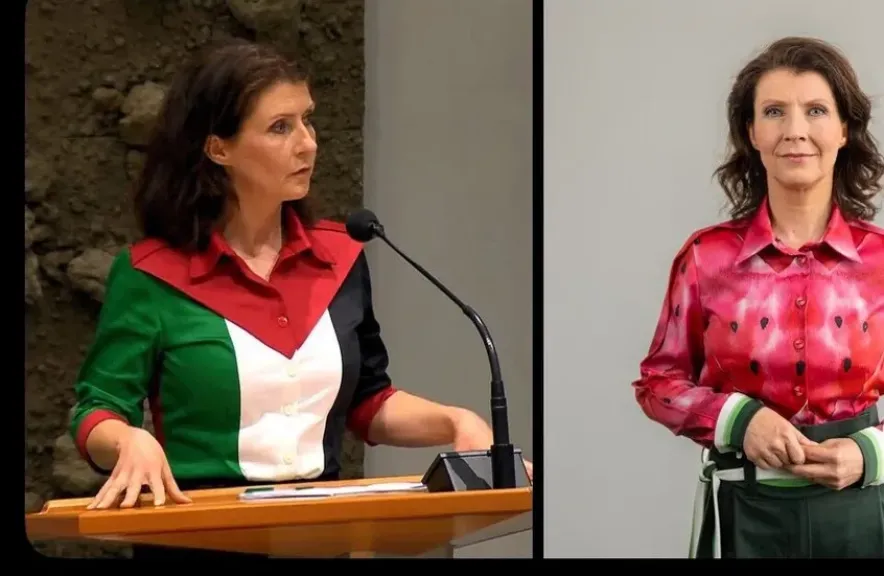 برلمانية هولندية تُجبر على مغادرة البرلمان بسبب ارتدائها ألوان العلم الفلسطيني