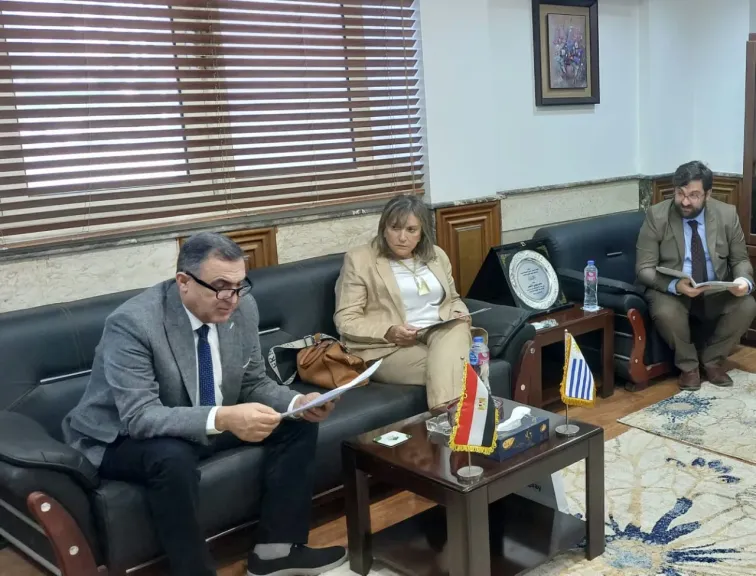 في إطار دعم الأمن الغذائي.. الخدمات البيطرية وسفيرة أوروجواي يبحثان فرص التعاون في مجال اللحوم