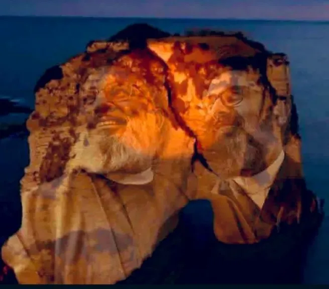 حزب الله يضيء صخرة الروشة بصور حسن نصر الله رغم قرار المنع.. ورئيس الحكومة يتوعد بالمحاسبة