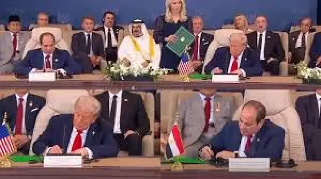 ترامب يسخر من محاكمة نتنياهو ويتهرّب من حل الدولتين بعد توقيعه اتفاق شرم الشيخ للسلام