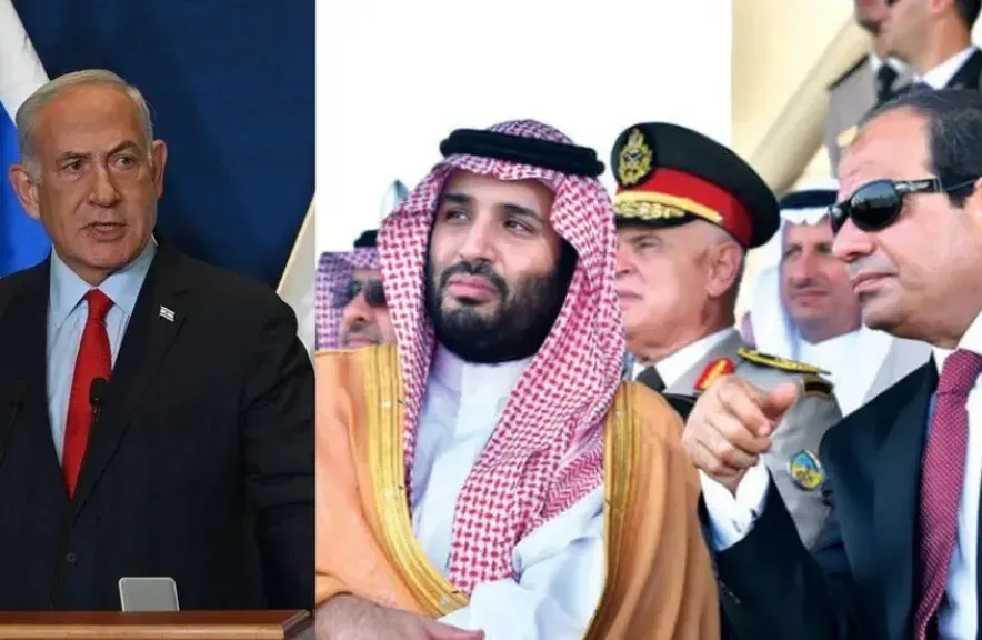الرئيس السيسي وولي العهد السعودي ونتنياهو