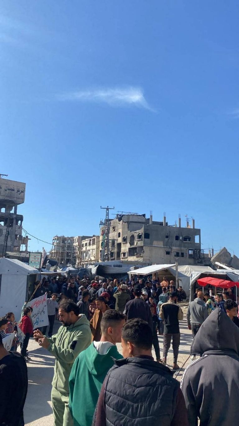 جانب من المظاهرات في شمال غزة