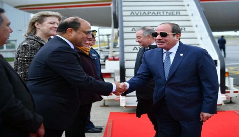 الرئيس عبدالفتاح السيسي لدى وصوله إلى بروكسل