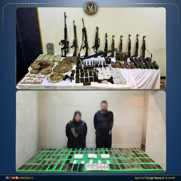 مصرع عنصرين شديدي الخطورة وضبط 2 طن مخدرات و70 قطعة سلاح ناري في حملات أمنية موسعة