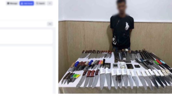 ضبط شخص يدير صفحة لترويج بيع الأسلحة البيضاء والمخدرات عبر مواقع التواصل