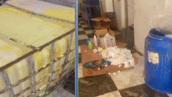 ضبط مصنع غير مرخص لإنتاج المنظفات وضبط 3 أطنان خامات بالجيزة