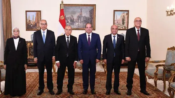 المستشار محمود إبراهيم أبو الدهب يؤدي اليمين رئيسًا لمجلس الدولة أمام الرئيس السيسي